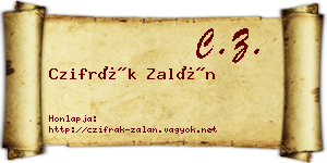 Czifrák Zalán névjegykártya